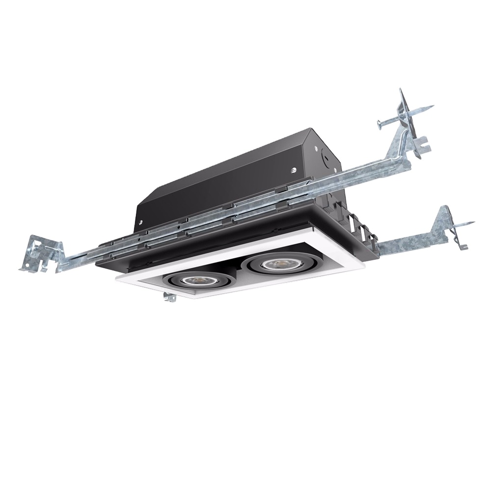 Recessed Downlights New Construction Mini LED Gauge Steel housing and trim GU10 Multiple Downlight 2-Lamp