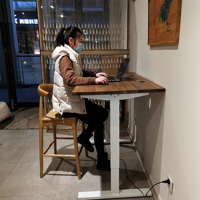 Customized Solid Wood ELm Customized Color Table Top For Adjustable Height Desk