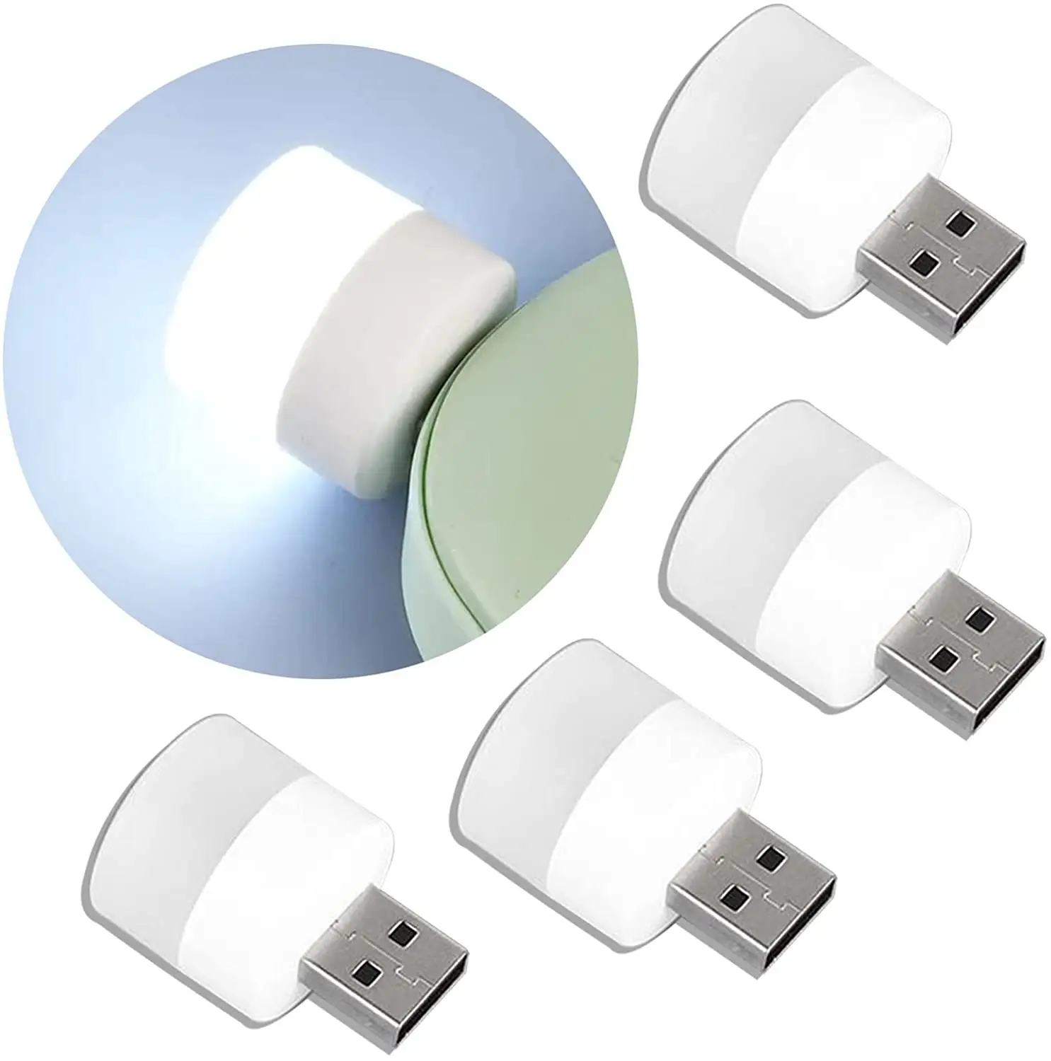 USB LED Mini Night Light Small Round Lamp Computer Mobile Power Light