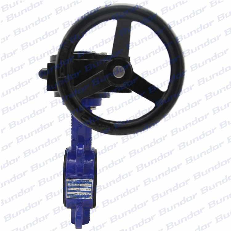 Bundor DN65 cast iron150LB worm gear operated PN16 wafer butterfly valve supplier list