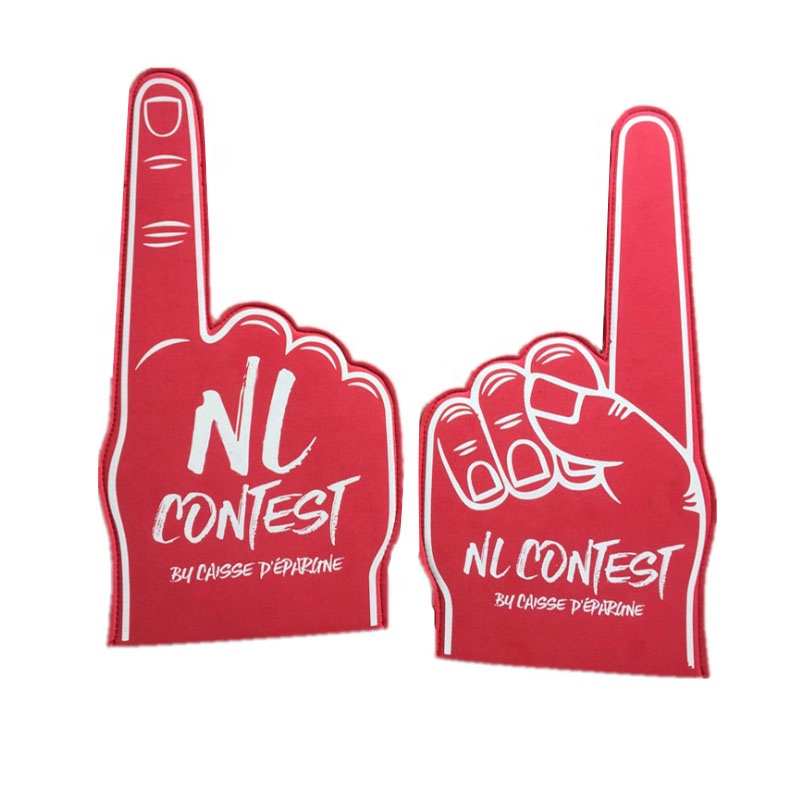 OEM Custom Eva Foam Hand Sports Game Cheer Leading Promotional finger Palm