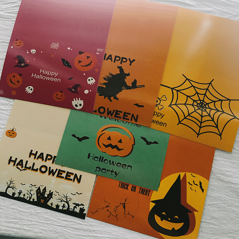 6 pcs/set Custom paper carving Handmade Cute Happy Halloween Postcards Greeting Gift cards
