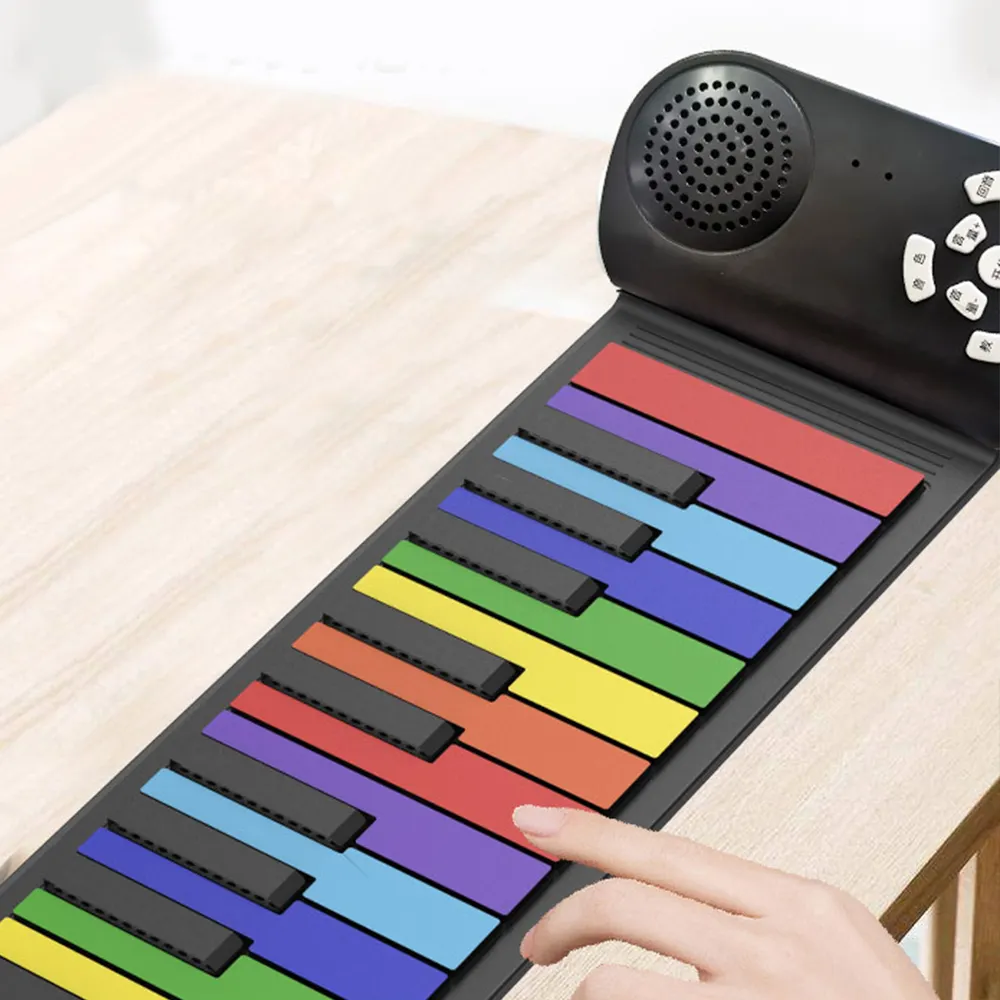 Portable Educational Toy Music Instrument Children Roll up Flexible Digital Electronic Piano With USB 49 Keys Silicone Keyboard