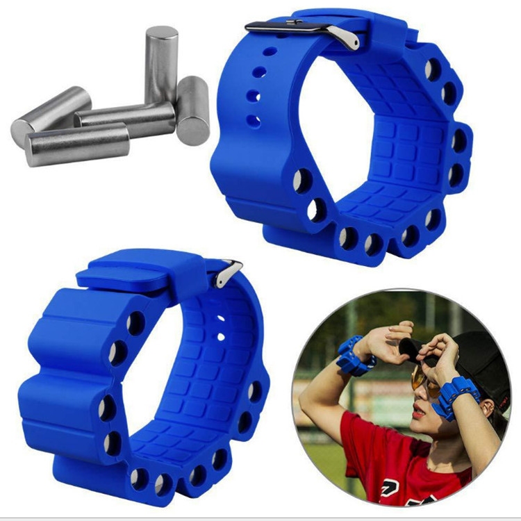 2pcs/lot Silicone Adjustable Weight Yoga Fitness Bracelet Wrist Sports Weight-bearing Wrist Strap Arm Training Bracelet Sandbag