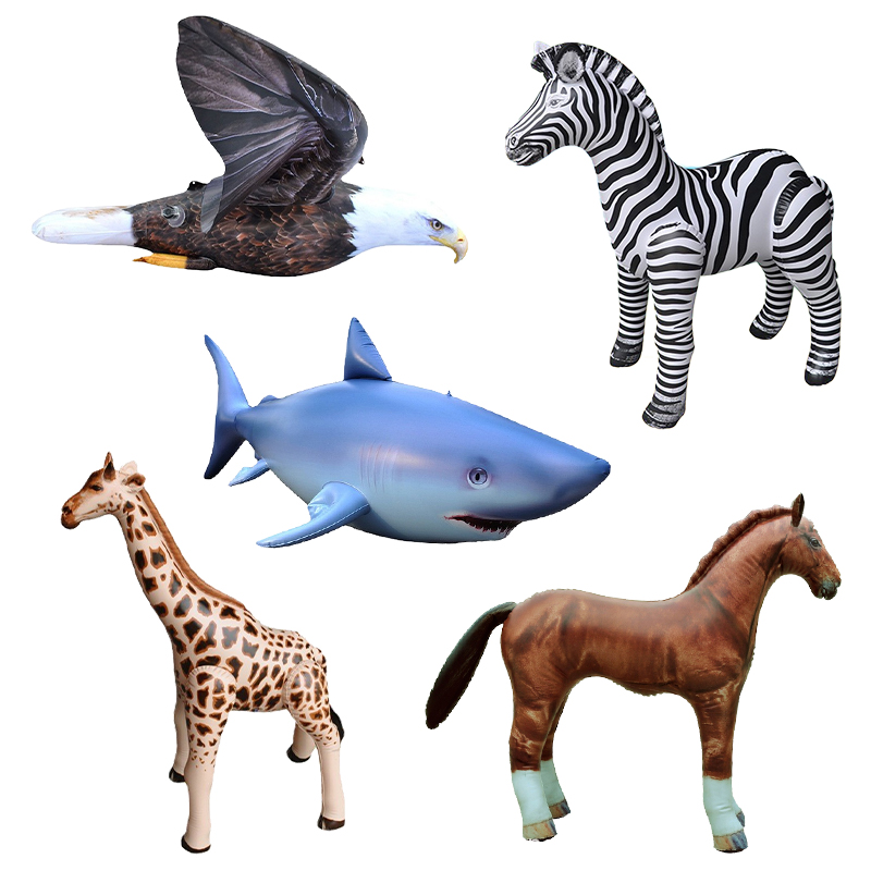 Custom Service Educational baby toys Air Sealed Cute Animal Shape Kids Toys Plastic Cartoon Inflatable Animal Toys