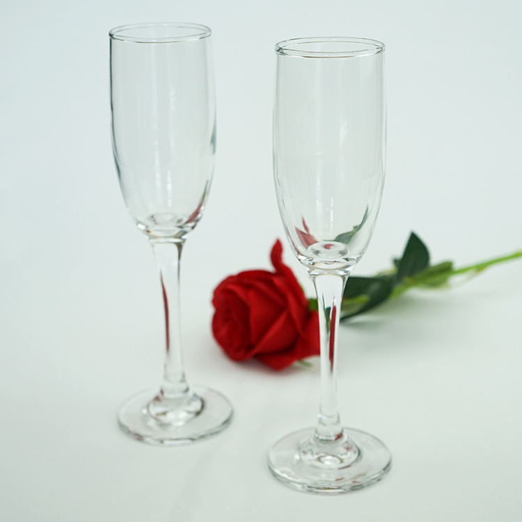 2020 New Food Grade Elegant 7oz Champagne Flute Glass Ready to Ship