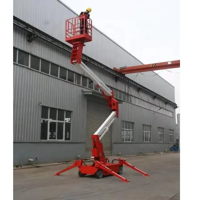 Folding arm type aerial work platform moves by itself crank web type hydraulic lift