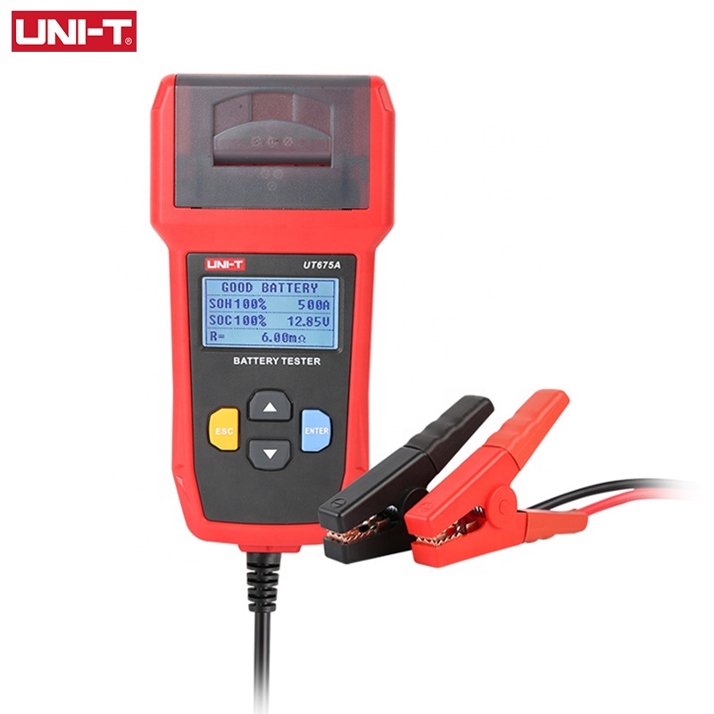 Новейшая модель; UNI-T тестер автомобильного аккумулятора 12V 24V DC зарядное устройство анализатор UT675A Емкость Тестер нагрузки система крепления системы 40-2000CCA