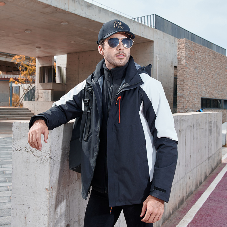 Two-piece Detachable Outdoor Jackets Mountain Fleece Warm Ski Jacket Softshell Waterproof Mens Jacket Coats for Winter