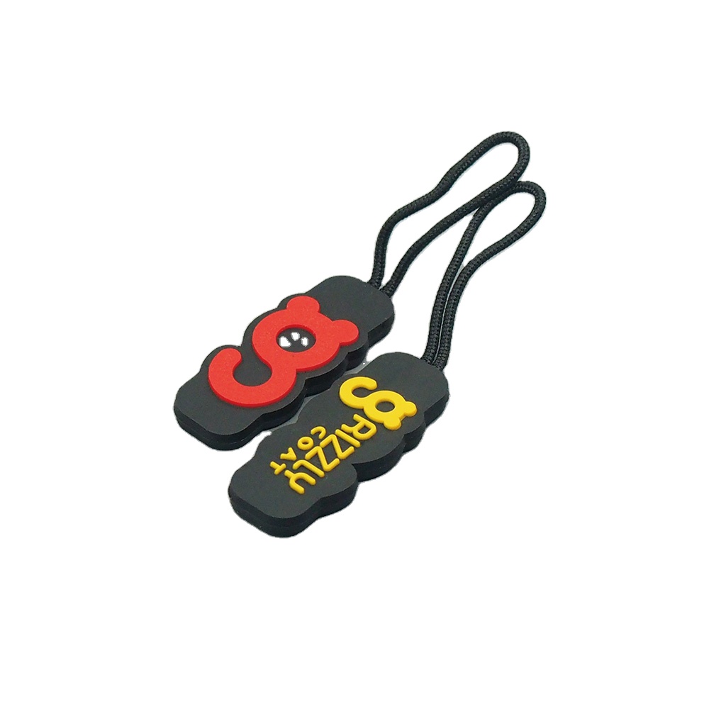 Популярные пользовательские логотип бренда ПВХ Zip Puller