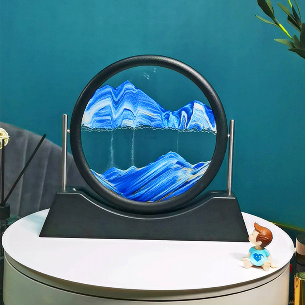 Оптовая продажа, 12-дюймовые 3d-песочные часы, песочные часы с таймером, песочные часы с пейзажем, круглые песочные часы