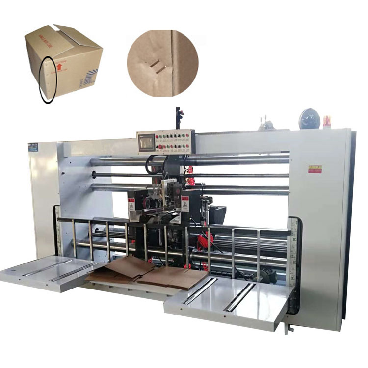 Semi Automatic Double Piece Corrugated Stitching Carton Box Forming Machine/automatic cartoning machine