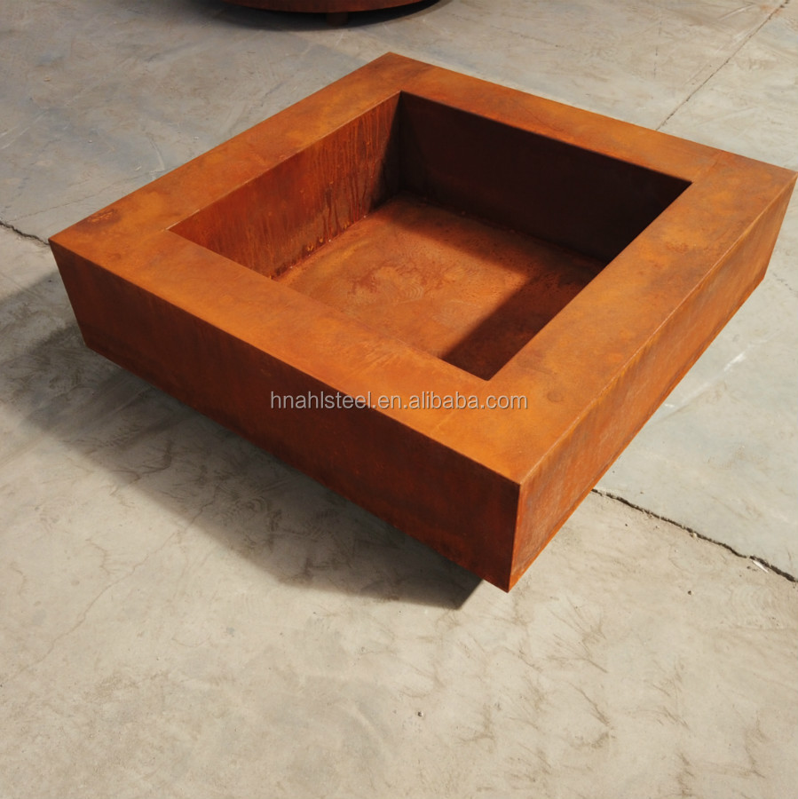 Открытый corten стальная деревянная костра для сада/задний двор