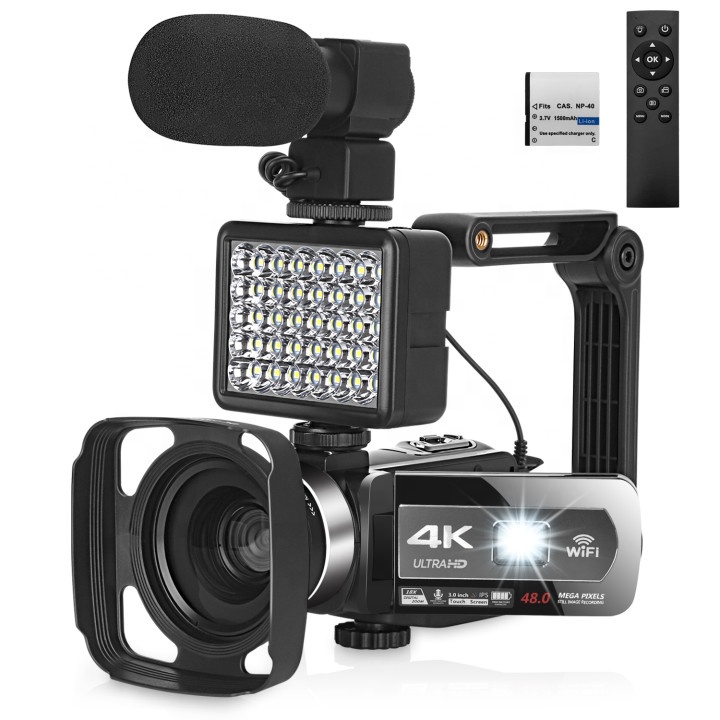 Live Streaming For Youtube Video Call Auto focus Function Recording While Charging Built-in Fill Light AF 4K Video Camcorder