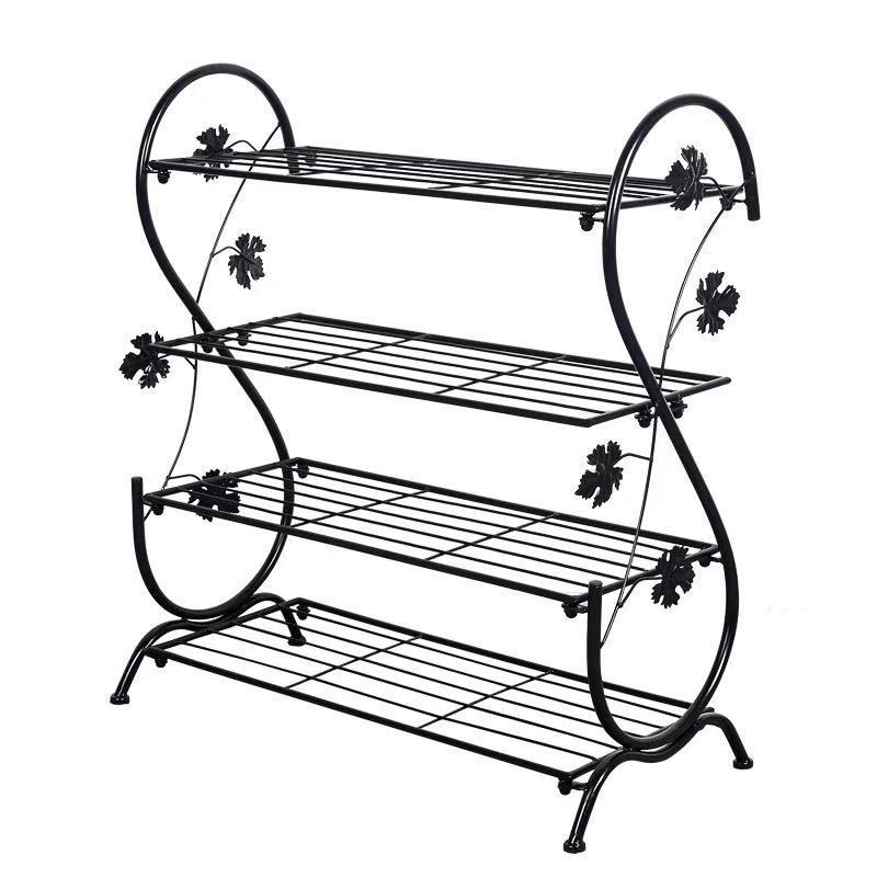 4 Tier Layer Simple Holder Stand Modern Metal Storage Organizer Shoe Rack For Home