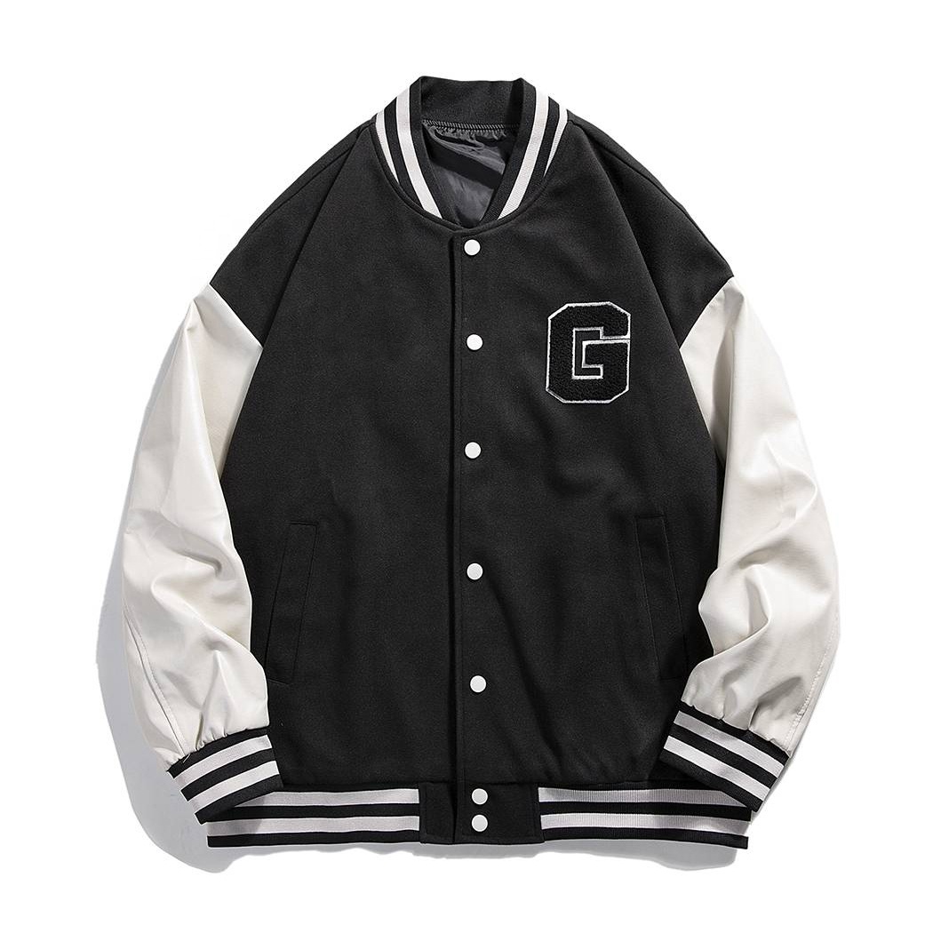 Custom men's embroidered jacket custom patch LOGO fleece towel embroidered baseball uniform