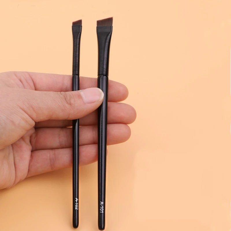 oem angled slanted fine synthetic eye liner thin private label eyeliner brush