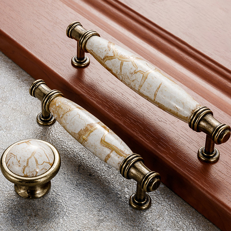 Mix Vintage Look Flower Ceramic Knobs Door Handle Cabinet Drawer Cupboard Pull Decor Round Ceramic Furniture Accessories