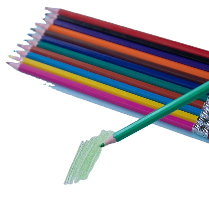 Wholesale Erasable Plastic Color Lead 12 Color Custom Children And Students Painting Fill In Color Pencils