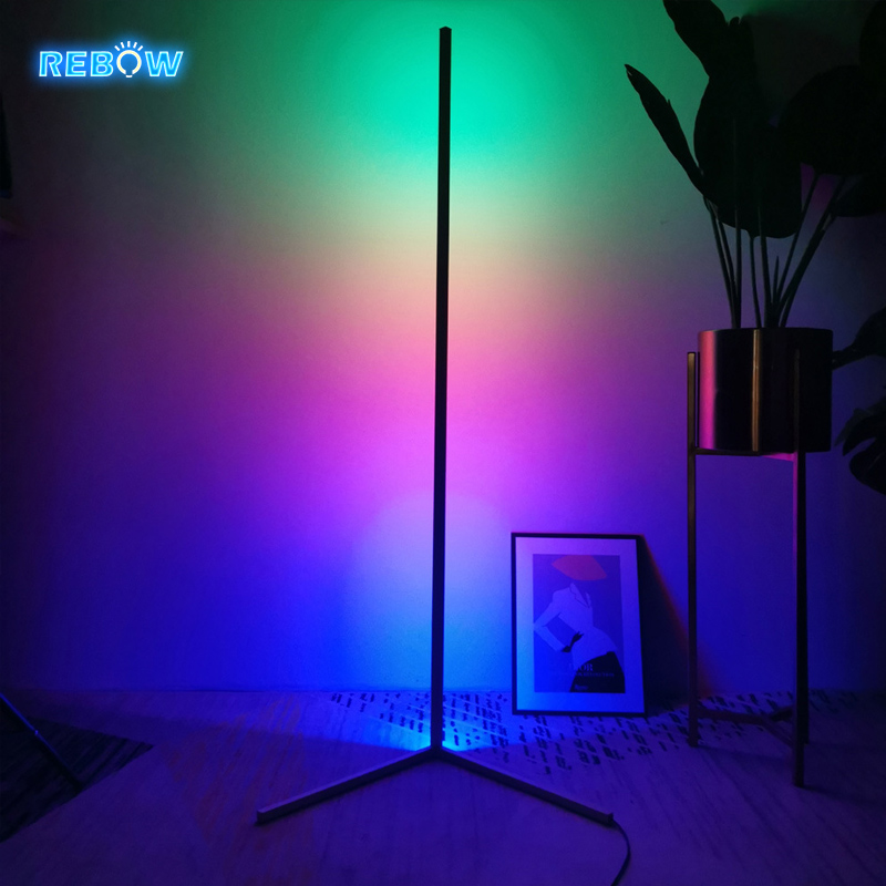 Rebow в наличии Европейский стиль RGB белый угол кристалл треугольник декоративный пульт дистанционного управления торшер RGB