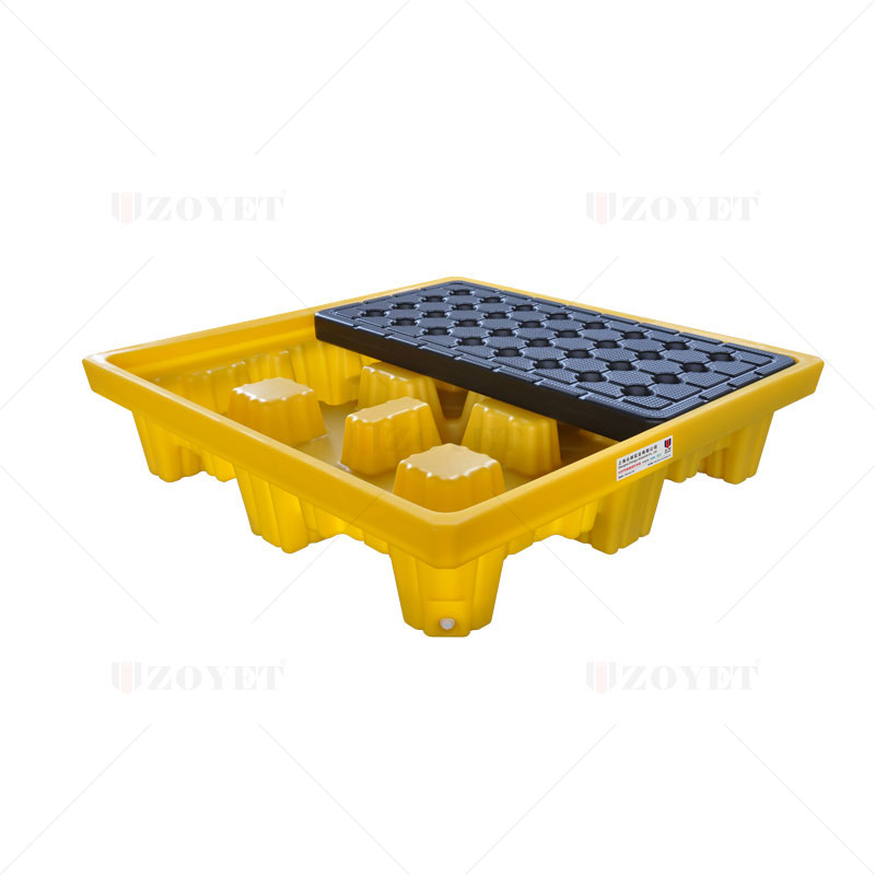 ZOYET Factory price PE spill pallet 4 drums spill containment pallet