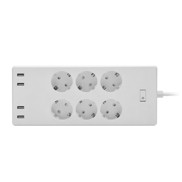 ЕС интеллигентая (ый) разъем питания с 6 розетками и 4 USB портами Умный домашний контроль коммутатор для мобильного телефона удаленное управление с помощью приложения