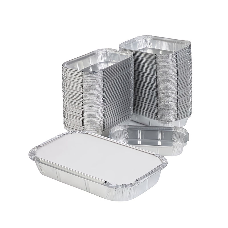 Wholesale Takeaway Disposable Foil Trays Silver Round Aluminum Foil Food Container with Lids