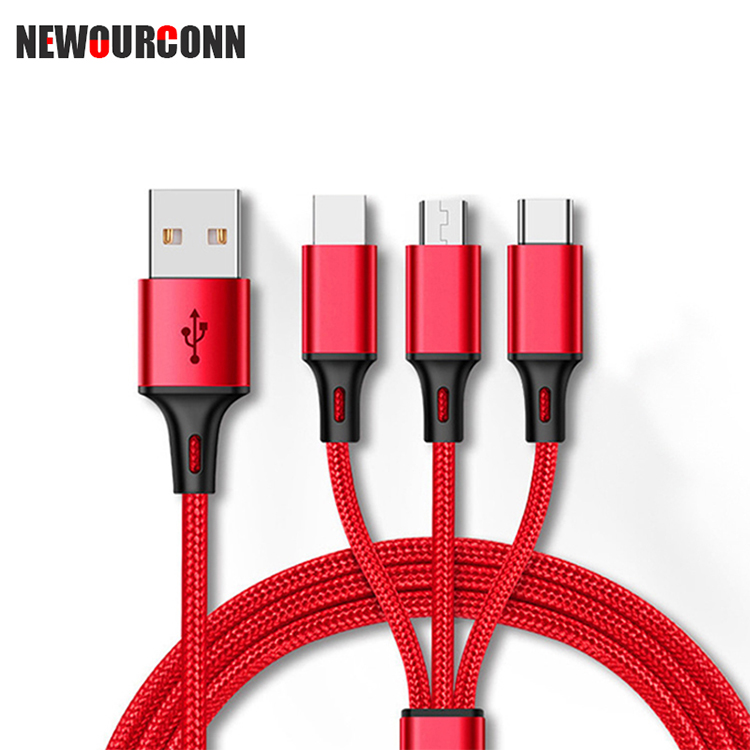 Оптовая продажа, usb-кабель 3 в 1, кабель для быстрой зарядки и передачи данных 3 дюйма 1/3 в 1, mfi-кабель для зарядки мобильного телефона, 3 в 1