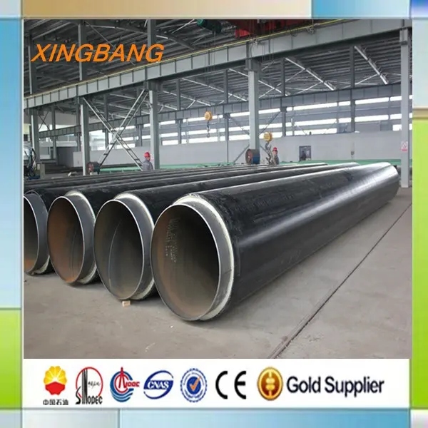 6" Pipe Pre-form Pu Insulation Underground Water Cooling System With Pu Foam Thermal Heat Insulation Steel Pipe