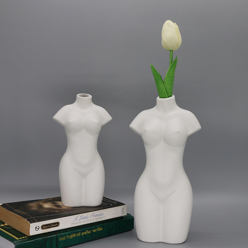 Sexy lady figurine design naked woman vase for home decoration