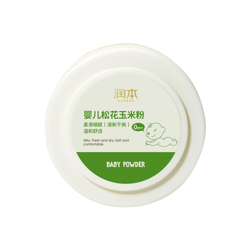 Baby talcum powder newborn special prickly heat Songhua corn powder with powder puff without talc 120g