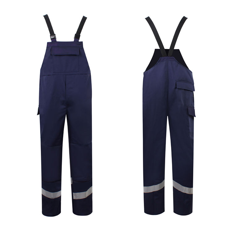 ENISO 11612 Proban FR antistatic uniform BIBS Winter Work Clothes dungarees with reflective stripe for welding workers