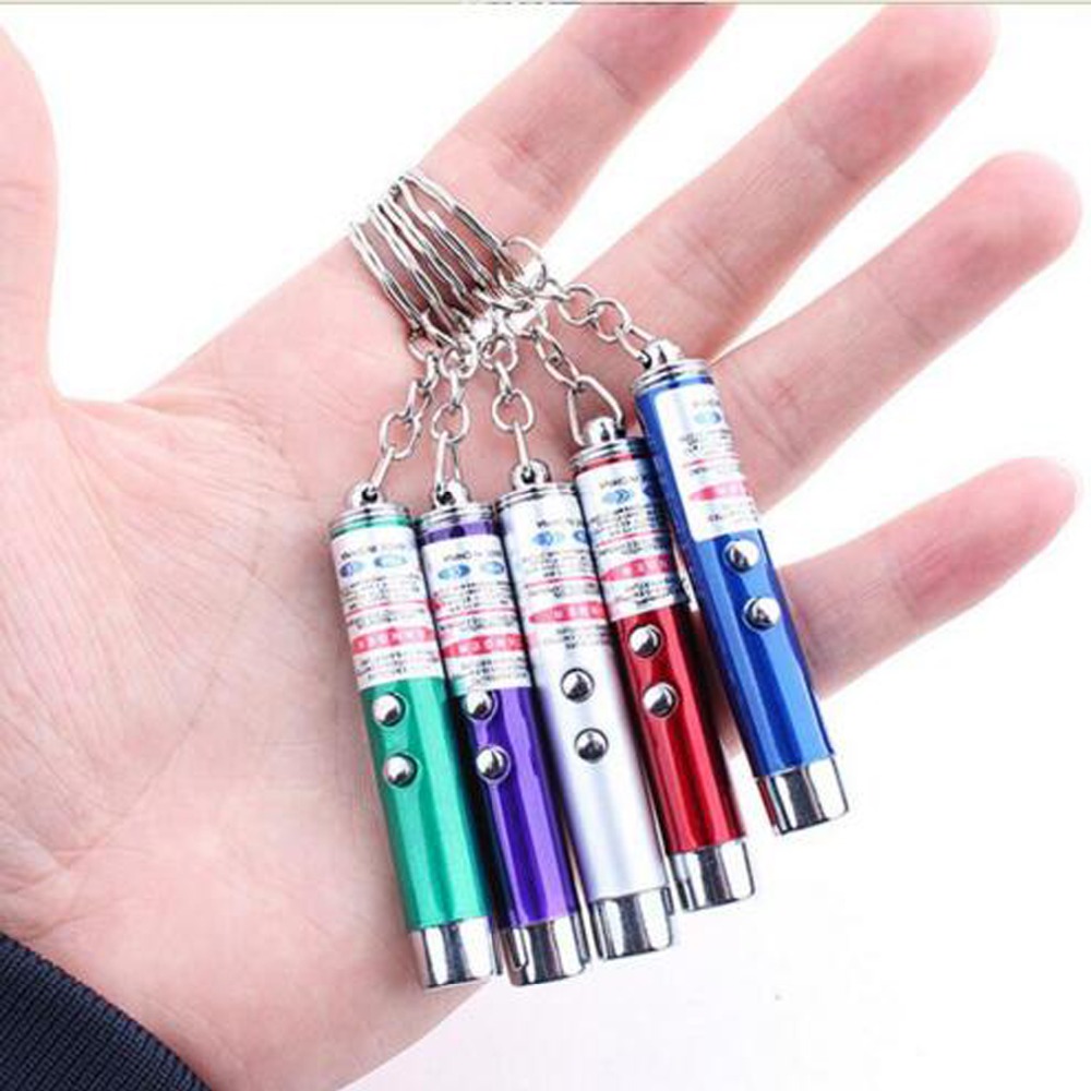 Laser funny cat stick New Cool 2 In1 Red Laser Pointer Pen With White LED Light Children Play Cat Toy