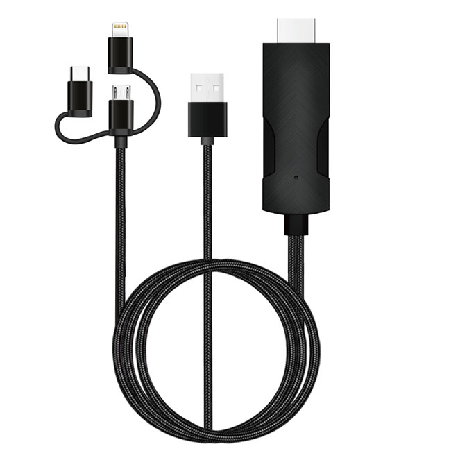 Mirascreen LD15-D 3 in 1 USB to HDTV Cable Support android ipad type-C Mobile phone to hdtv cable 4K