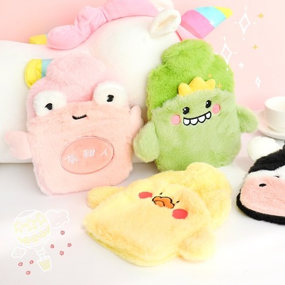 New style mini cute explosion proof PVC warm hand bag water filled cartoon calico hot water bag for outdoor warmth
