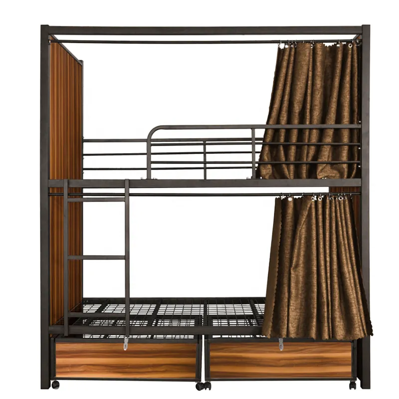 Bunk bed with wood plate bunk beds with curtain
