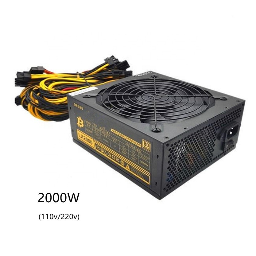Блок питания ATX для ПК, 1800 Вт, 2000 Вт, поддержка 6 GPU 8 GPU Rig