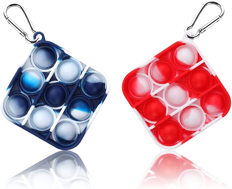 Hot Sale Push Pop Bubble Fidget Toy Rainbow Simple Dimple Fidget Toy Pop It Keychain