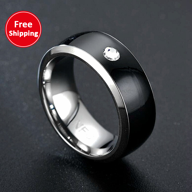 Wholesale 2021 fashion mobile phone smart tag access control stainless steel nfc smart ring