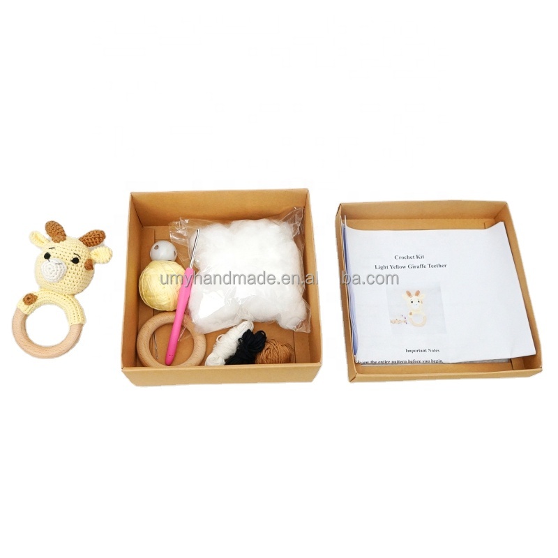 DIY Lovely Giraffe Teether Crochet Pattern Amigurumi Animal Toy Kit for Children