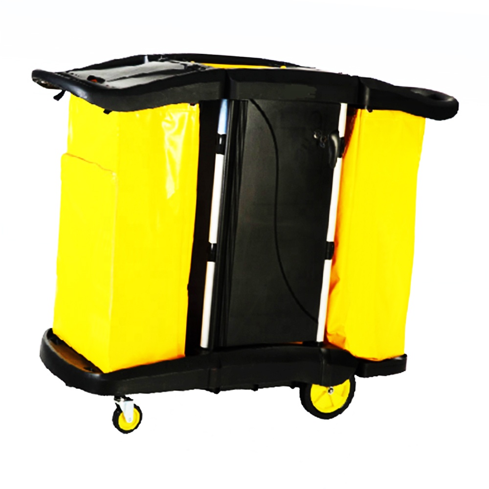 O-Cleaning Коммерческая Тележка для уборки, роскошная Тележка для уборки комнат в гостиницах с двойными виниловыми мешками для сбора отходов