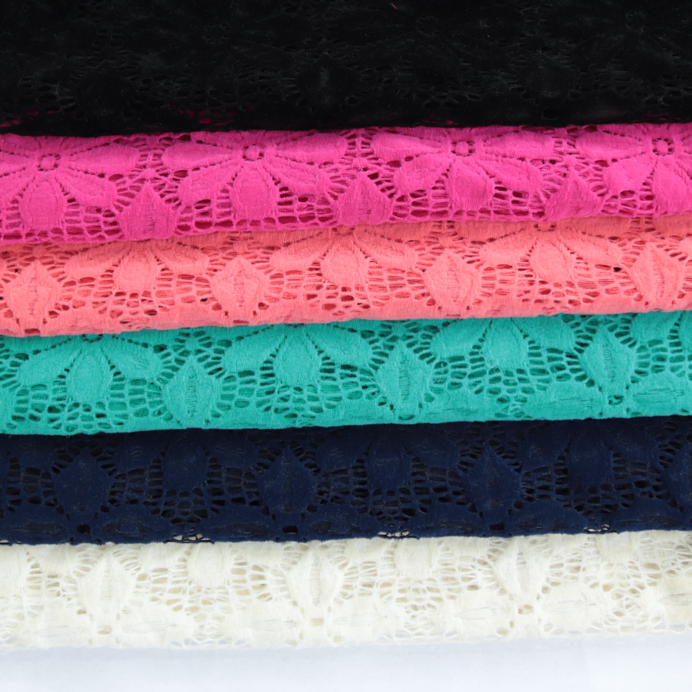 multiple color Custom design available nylon lace fabric stretch spandex fabric for Wedding Dress