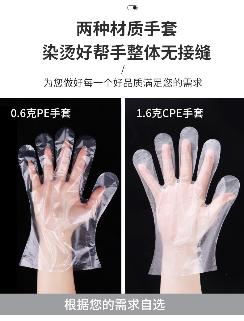 Factory Wholesale Food Grade HDPE Folding Plastic Kitchen Disposable PE Gloves Individual Wrapped 1pair/bag For Summer Winter