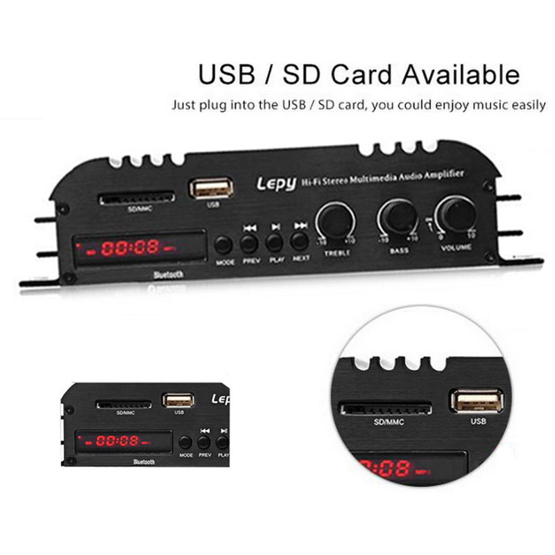 Lepy LP-269S Free DHL Fedex 10pcs/lot Lepy Mini Amplifier with Remote High quality USB MP3 SD FM function