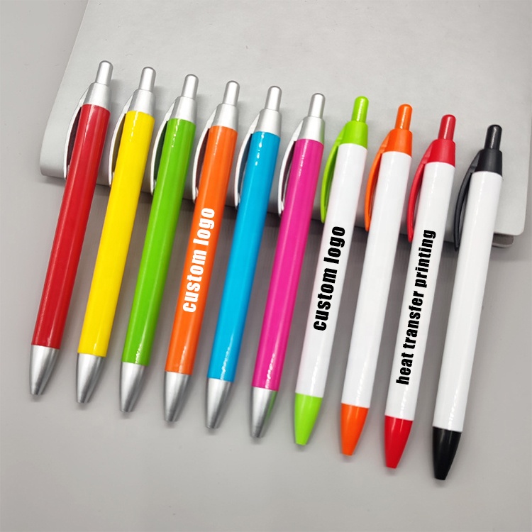 New customized pen morandi color promotional pens with custom logo white barrel sublimation pen blanks