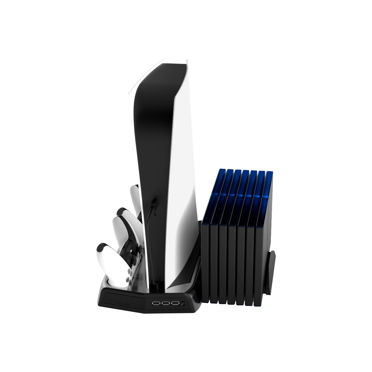 PS5 Vertical Cooling Fan Stand Fast Dual Controller Charger Station With 12 Games Storage Slots for Playstation 5 Game Console