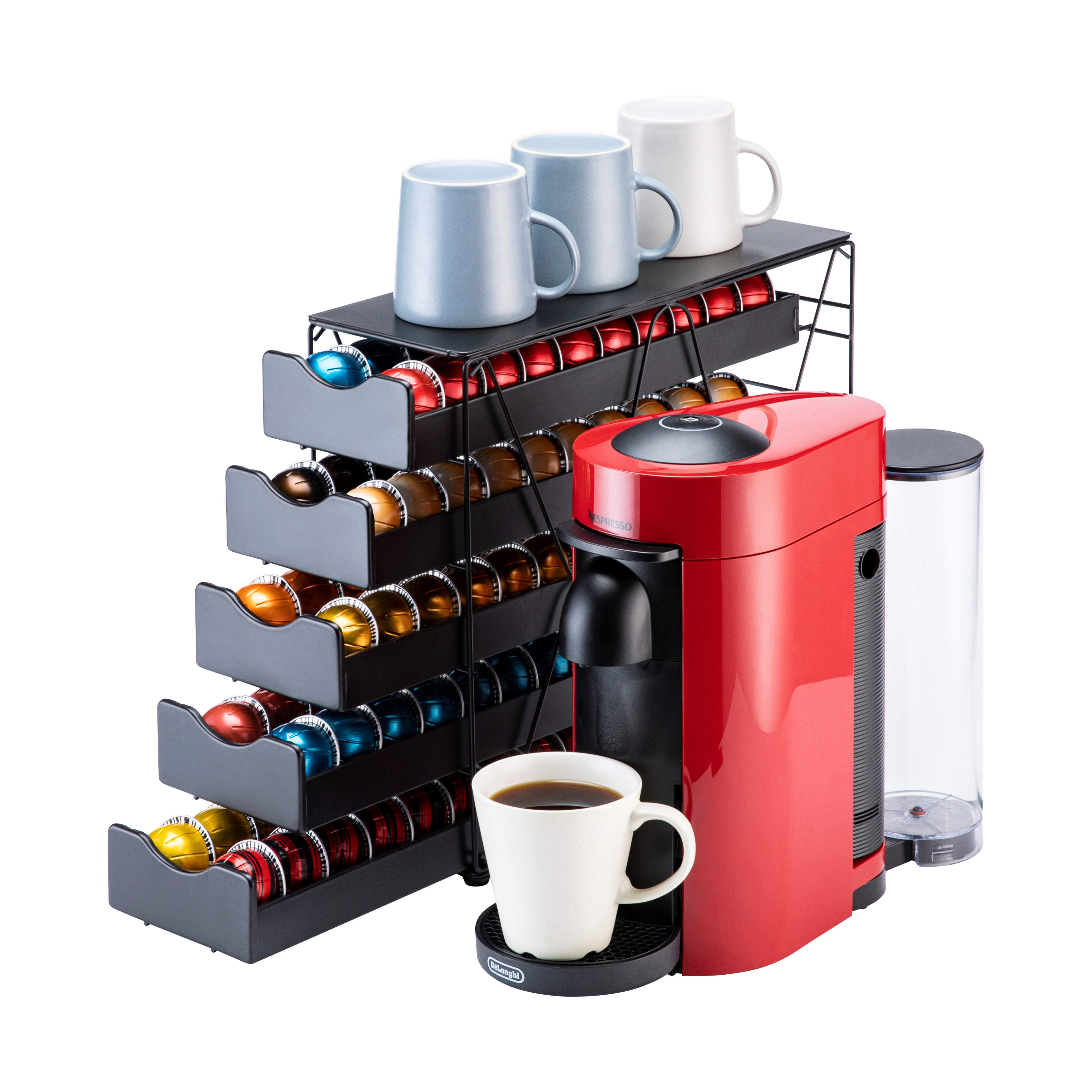 Многоуровневый 5 ярусов, 100 шт., кофейные капсулы Nespresso Vertuoline большой емкости, ящик для хранения капсул