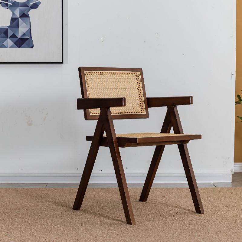 Hot Sale Factory Price Lounge Arm Chair Modern Solid Wood Chair For Home Commercial furniture Armrest Cafe Dining Wooden Chair