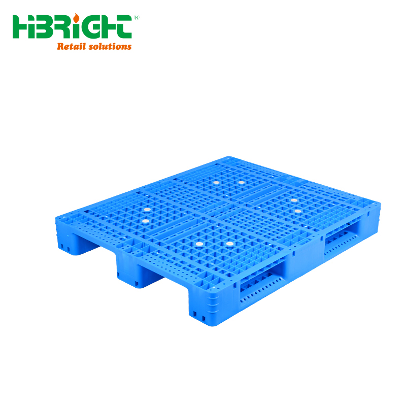 Натуральный HDPE Штабелируемый 3 горизонтальных полос поддонов 1200*1000*150 мм с добавлением стали