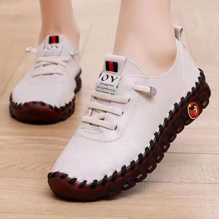 New Hot Selling Plus Size Women's Casual Leather Soft Sole Lady's Sneakers Light-Weight Flat Shoes
